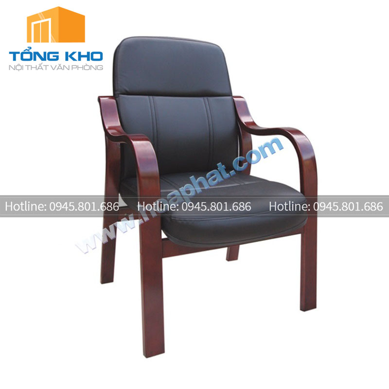 Ghế chân gỗ da công nghiệp GH01