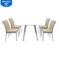 Bộ bàn ghế ăn gia đình Hòa Phát B68-Trắng, G68
