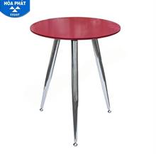 B40 Bàn cafe chân mạ tròn,kính sơn